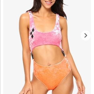 DC Comics Birds Of Prey Harley Quinn Pink & Orange Swimsuit
